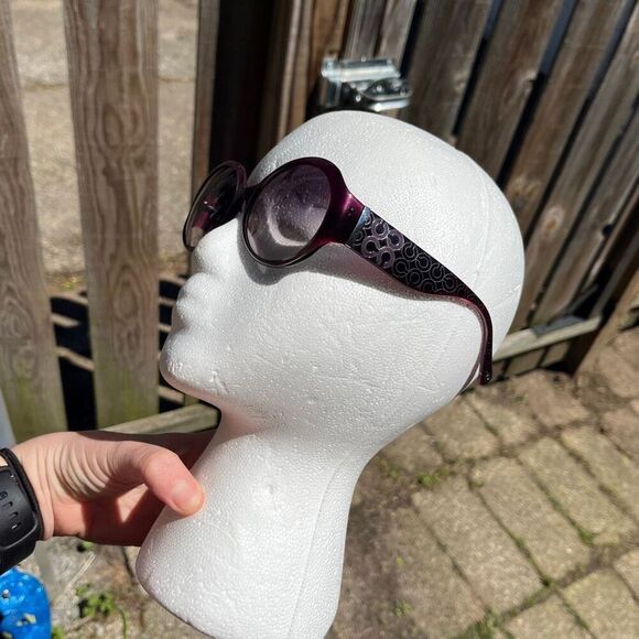 Coach S2003 Plum Ombre Oversized Sunglasses Y2K Logo Glam Shades main image 6
